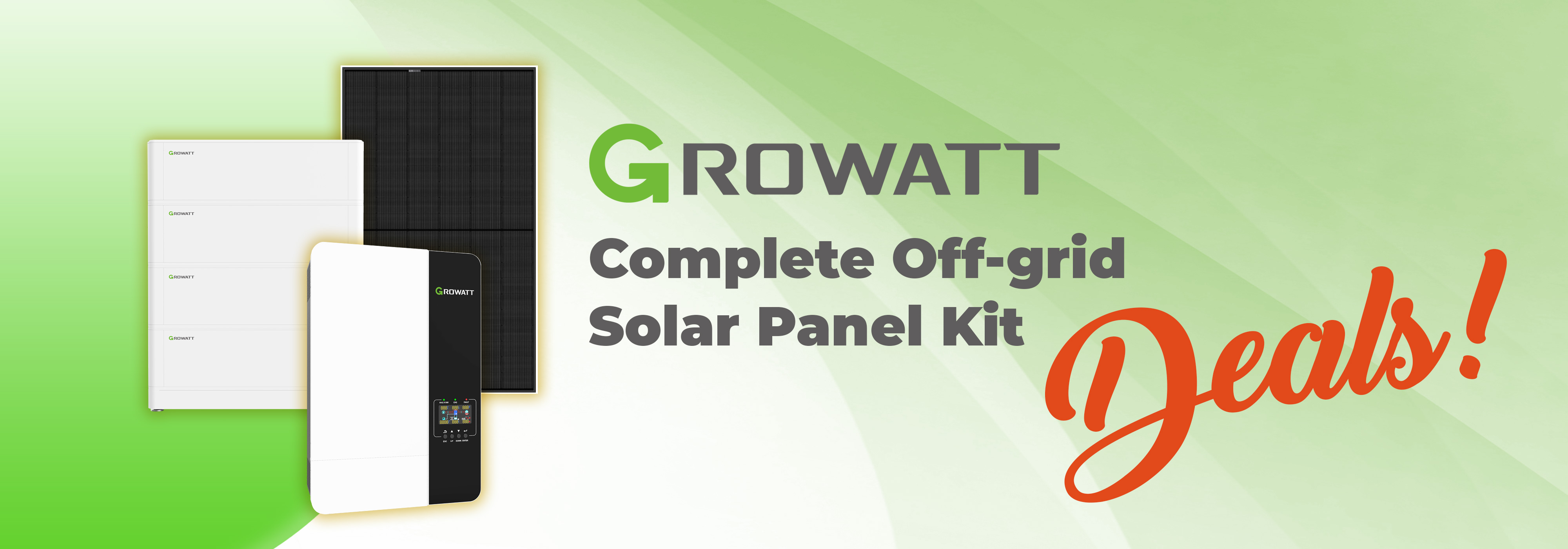 Growatt complete off-grid solar panel kit for cabins, cottages and homes