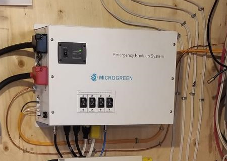 Photo of an installed Microgreen emergency back up system inside a cottage